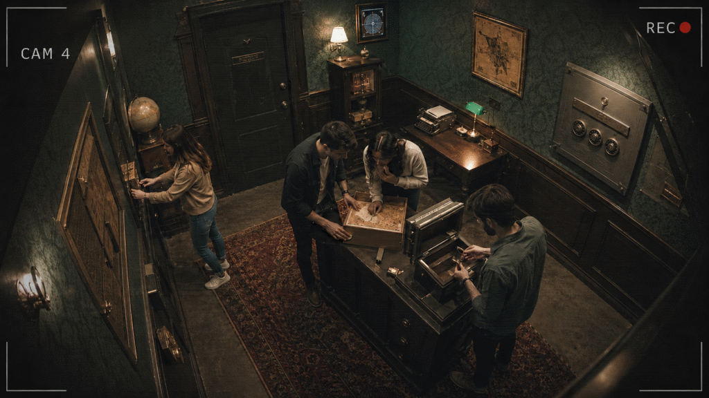 Escape rooms in Hollywood FL -players solving clues